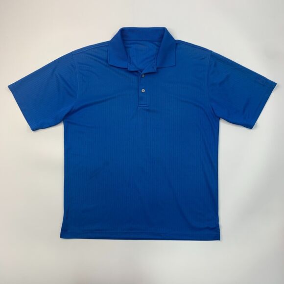 PGA Tour Golf Polo Shirt Mens L Large Cobalt Blue Knit Lightweight Performance - Picture 2 of 14